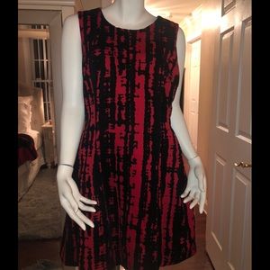 Calvin Klein suede dress - red and black